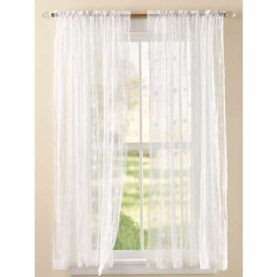 Curtains & Drapes * | Best Deal Vermont Country Store Honeybee Lace Rod Pocket Panel