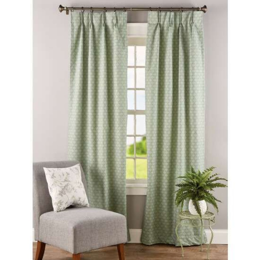 Curtains & Drapes * | Best Reviews Of Vermont Country Store Tonal Check Lined 48 Inch Pinch Pleat Curtains