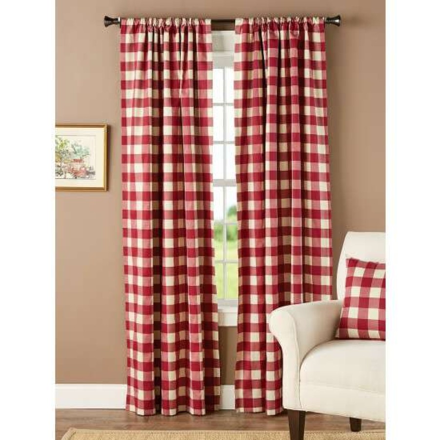 Curtains & Drapes * | Top 10 Vermont Country Store Buffalo Check Rod Pocket Curtains