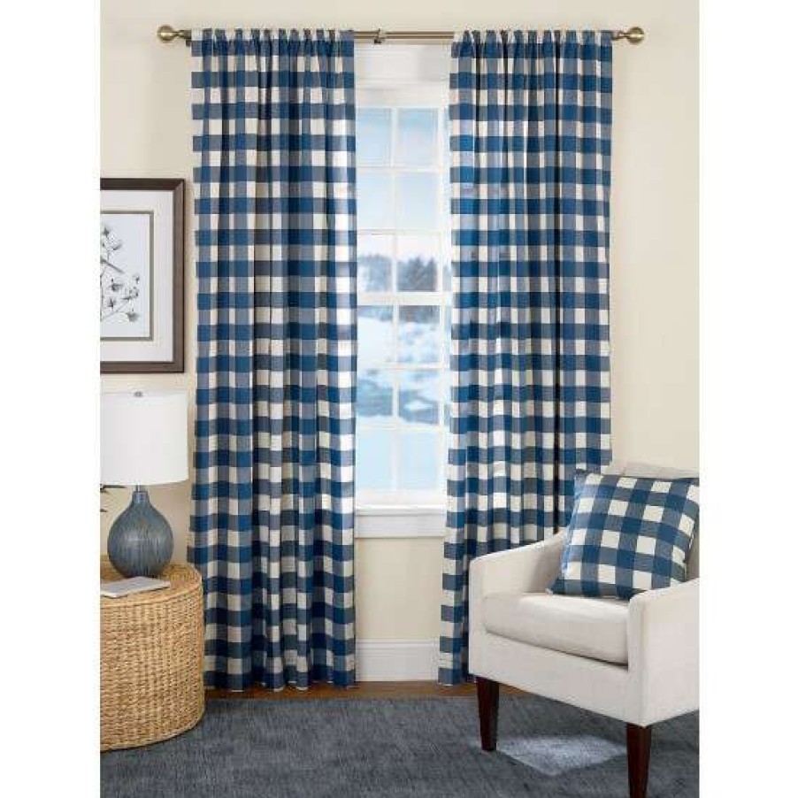 Curtains & Drapes * | Top 10 Vermont Country Store Buffalo Check Rod Pocket Curtains