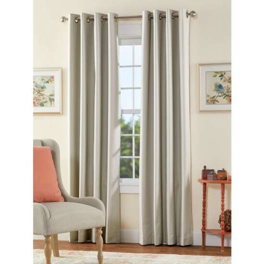 Curtains & Drapes * | Promo Vermont Country Store Insulated Blackout Antibacterial Grommet Top Curtains Taupe