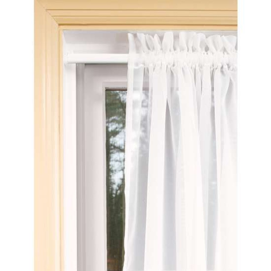 Curtain Rods & Accessories * | Wholesale Vermont Country Store Spring Tension Flat Curtain Rod, 5/8 Inch White